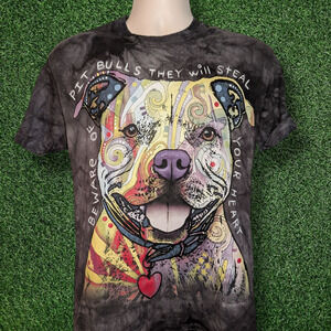 The Mountain - "Beware of Pitbulls" Tie Dye T-shirt - Medium